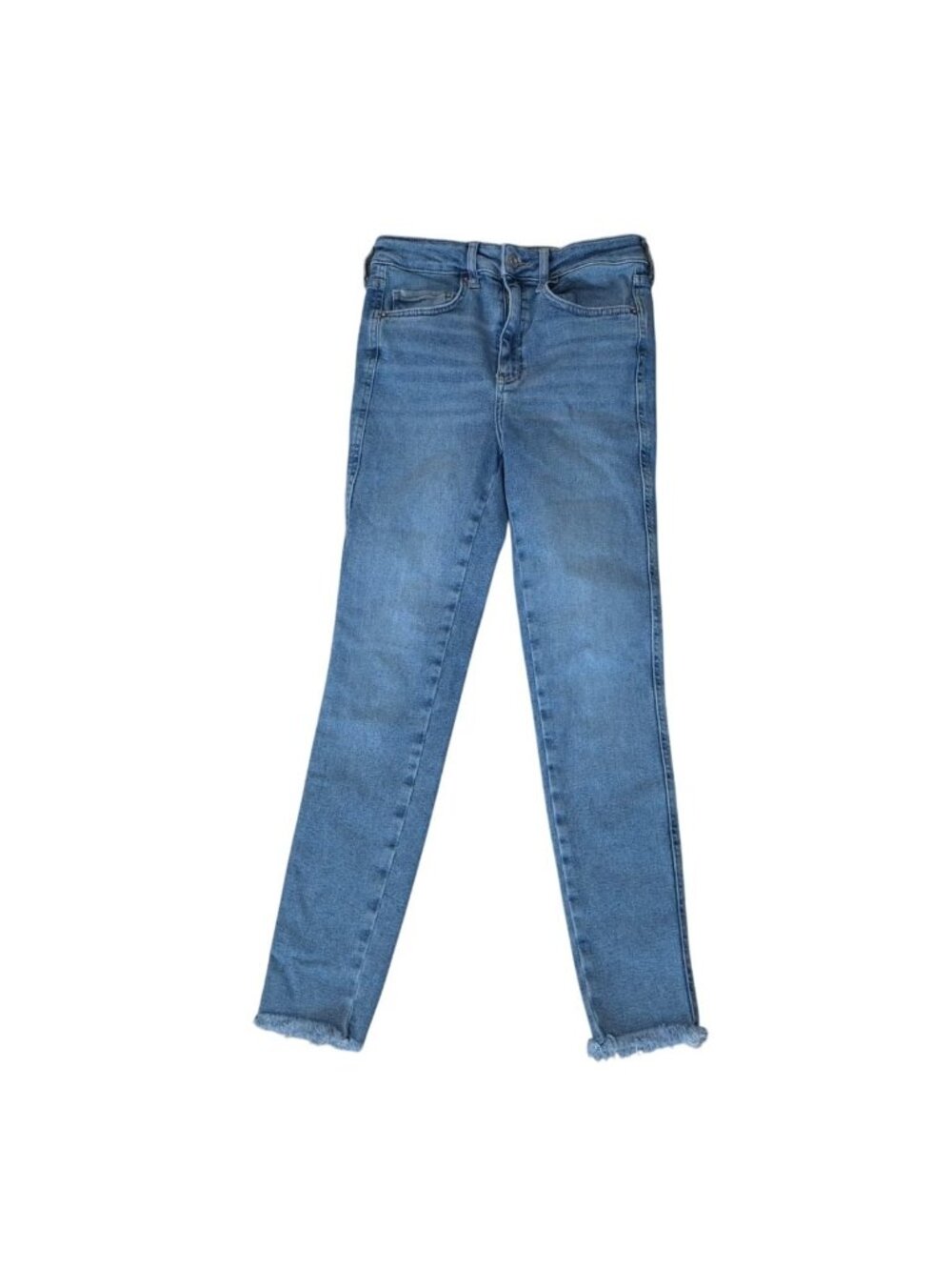 We The Free Skinny Jeans Womens Size 28 Blue High Rise Frayed Hem Stretch Denim